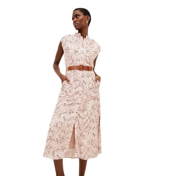 Karen Millen snake utility raffia shirt dress